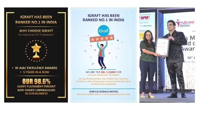 iGraft No.1 hair transplant clinic in India awards