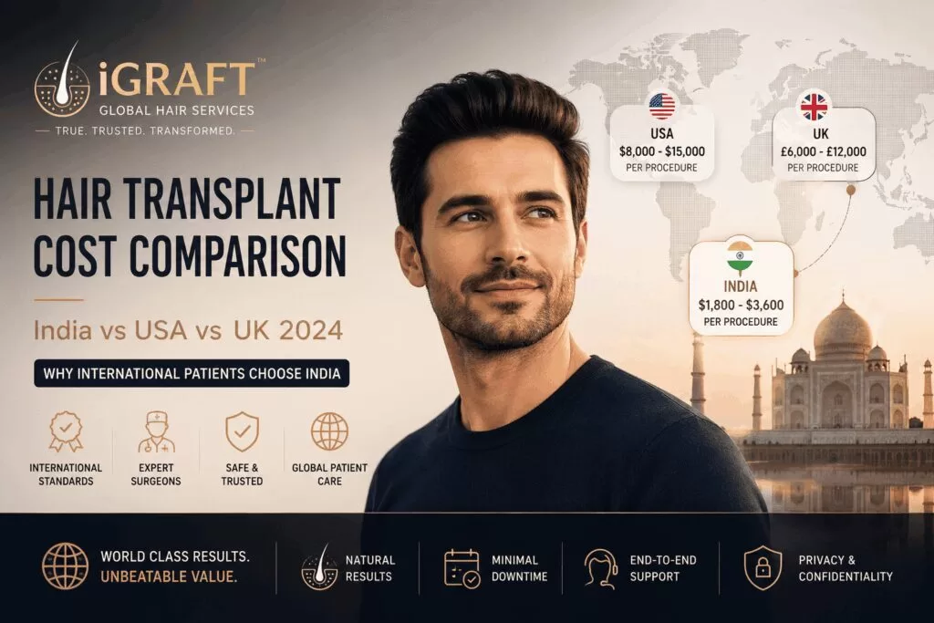 Hair Transplant Cost Comparison: India vs USA vs UK 2024 – Why International Patients Choose India